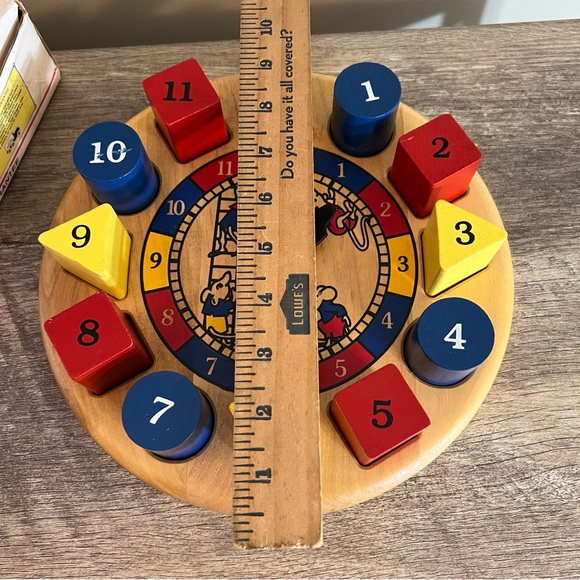 Vintage 90s Holgate Wooden Hickory Dickory Dock Clock Primary Colors Educational - Picture 4 of 7